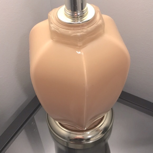 Vintage Milk Glass Lamp with Gold Accents - Picture 3 of 5